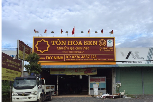 Mẫu bảng hiệu Tôn Hoa Sen đại lý