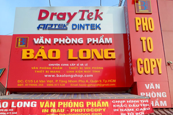 Biển chữ nổi cửa hàng văn phòng phẩm đẹp