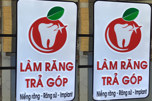 Mẫu hộp đèn logo mica vuông