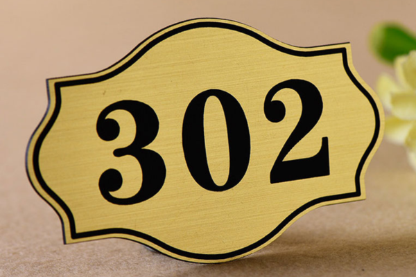 Biển số  phòng inox