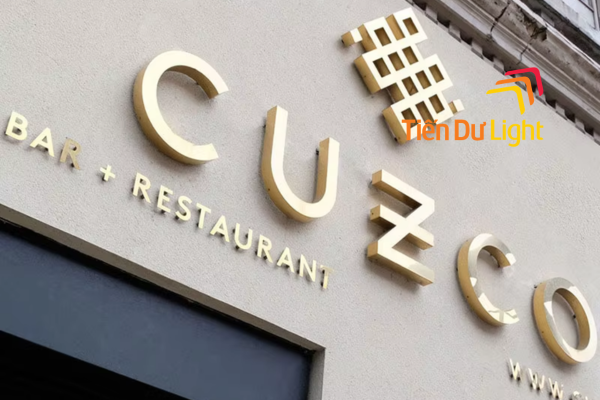 Địa chỉ làm bảng hiệu chữ inox vàng chất lượng, uy tín, giá tốt - Tiến Dư Light