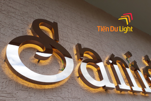 Cấu tạo chi tiết bảng hiệu chữ inox vàng