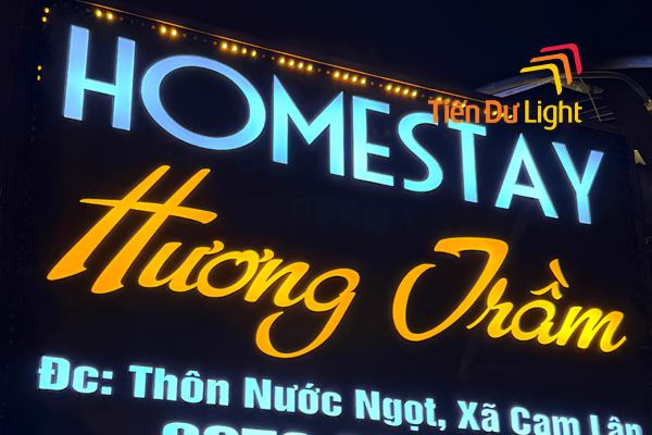 Đơn vị thi công biển quảng cáo homestay chất lượng, trọn gói - Tiến Dư Light