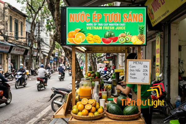 Gợi ý các loại biển quảng cáo nước ép trái cây phù hợp