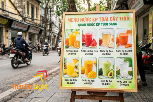 Biển đứng nước ép trái cây
