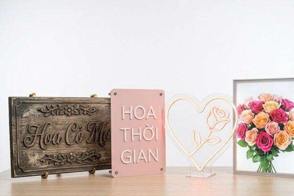 Decor shop hoa tươi để bàn