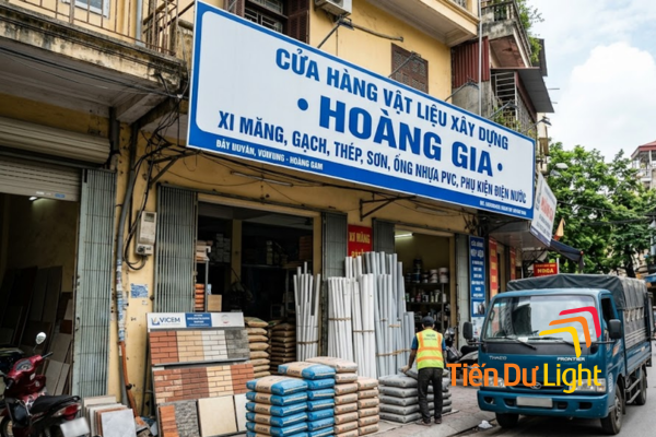 Biển hiệu mặt tiền cửa hàng xây dựng