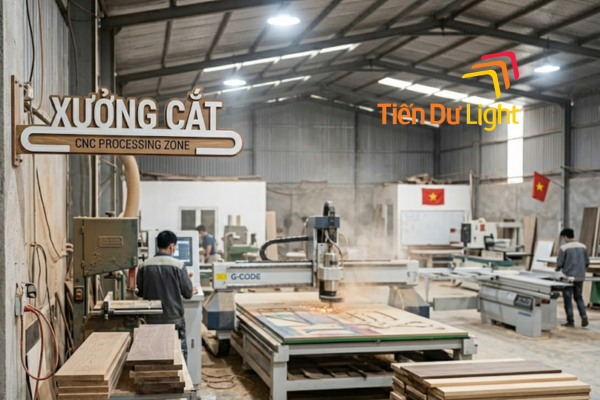 Biển quảng cáo bên trong xưởng nội thất