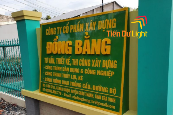 Mẫu bảng hiệu công ty xây dựng chuyên nghiệp cho doanh nghiệp