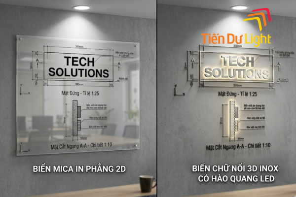 Sự khác biệt biển quảng cáo 2D và 3D